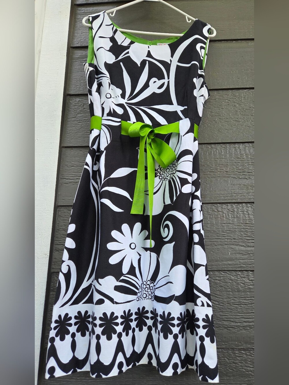 Retro Bloom Lime Twist Garden Party Dress